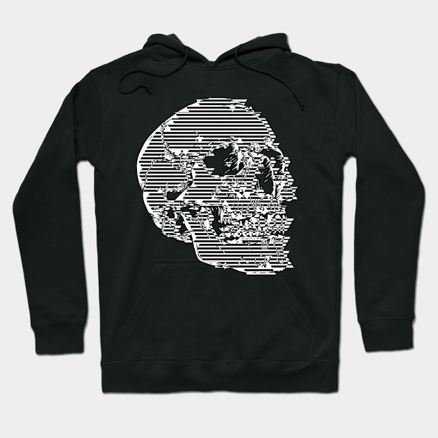 Pixel Line-Art Gothic Skull †††† Graphic Design Pattern Hoodie by DankFutura